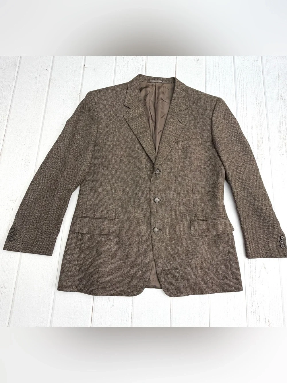 Trussardi Sartoriale Men’s 54R Super 100 Wool Blazer Made in Italy Brown